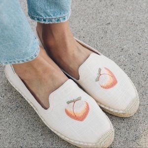 Soludos peach flat espadrilles